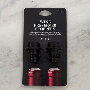 Premium Black Wine Preserver Stoppers Set
